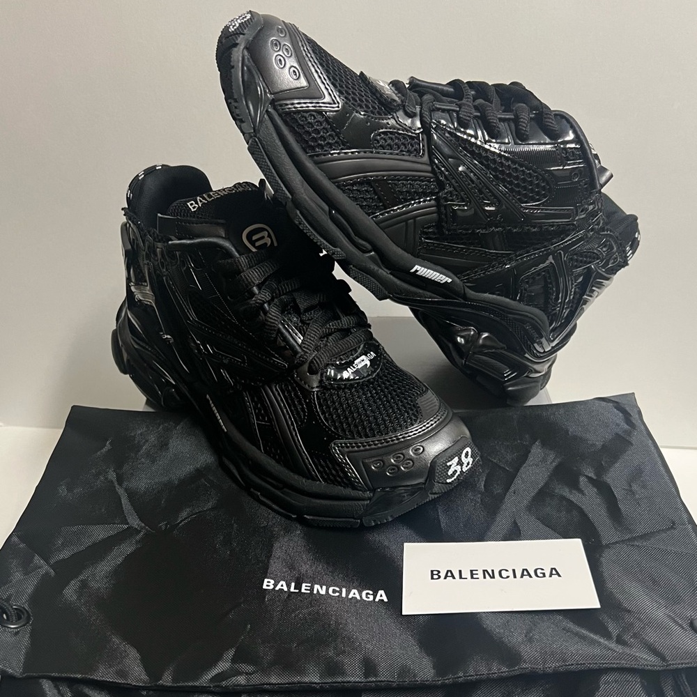 Balenciaga Runners Sneakers Triple Black EU 38 Platform Trainer Track Size 8